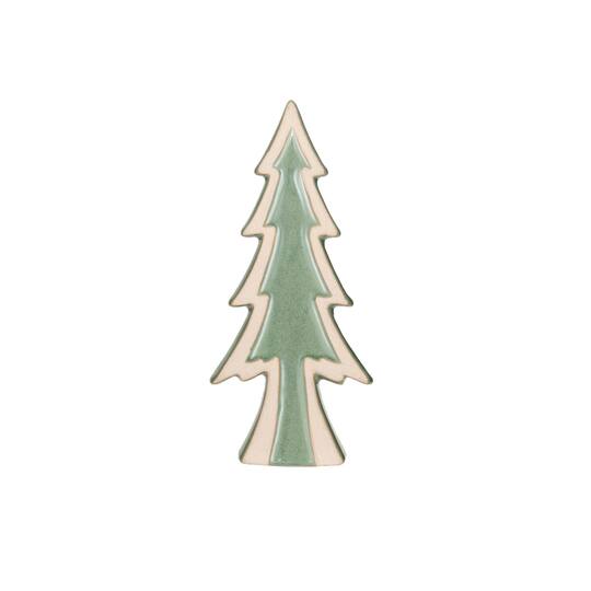 Hello Honey® 8.25" Unglazed & Green Reactive Glaze Stoneware Tree Décor Accent